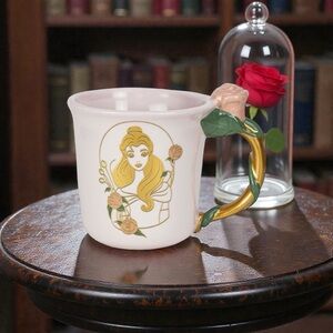 Disney Beauty and the Beast Mug with Gold and Pink Accents